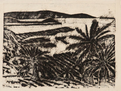 Paisaje de Kyushu, Miyazaki (Palmeras y Horizonte) - Sadao Kuroki (1908-1984)