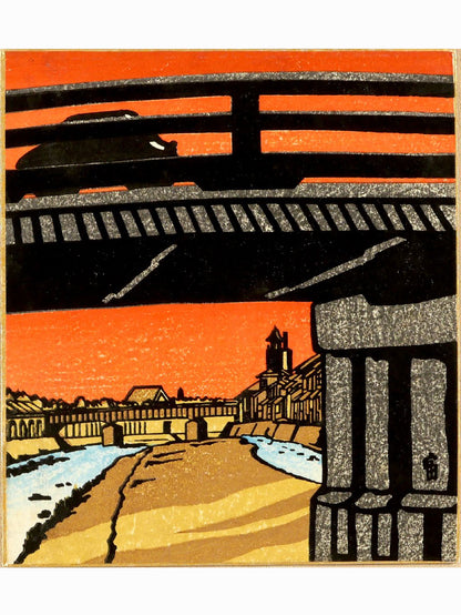 Sanjo Bridge in Sunset Glow - Tomikichiro Tokuriki (1902-1999)