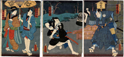 Tríptico - Utagawa Kunisada (Toyokuni III) (1786-1864)