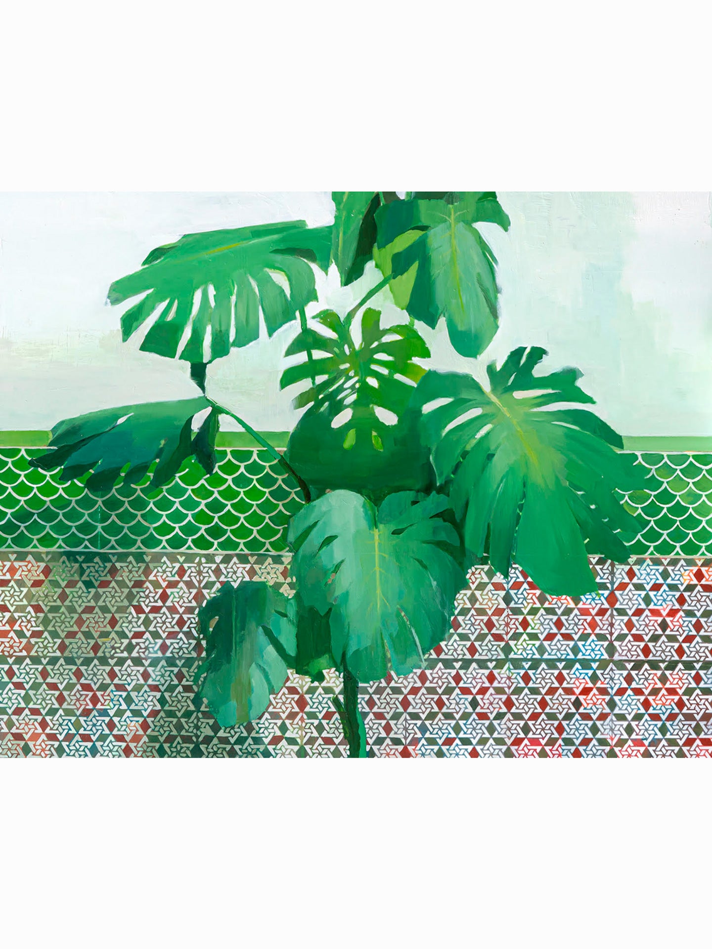 Planta y azulejos (2024) - Carmen Montero [81x100 cm]