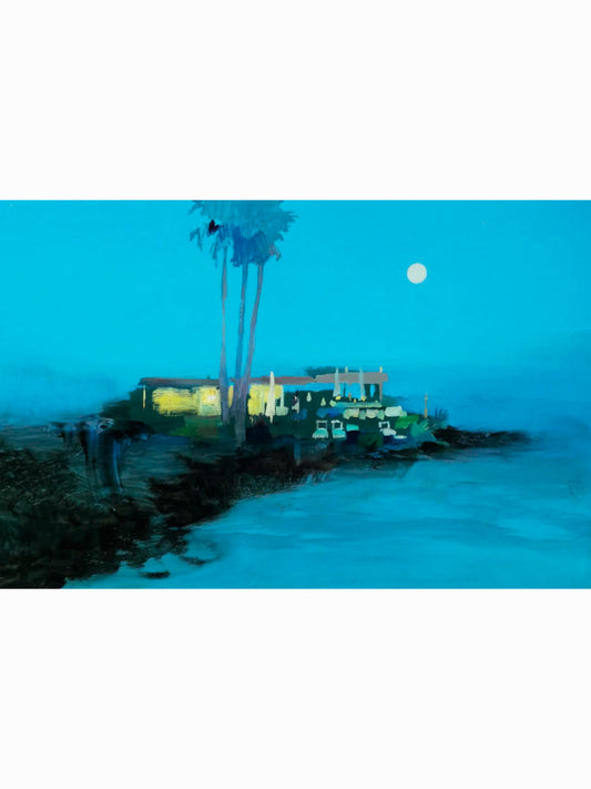 Chiringuito y luna (2025) - Carmen Montero [40x60 cm]